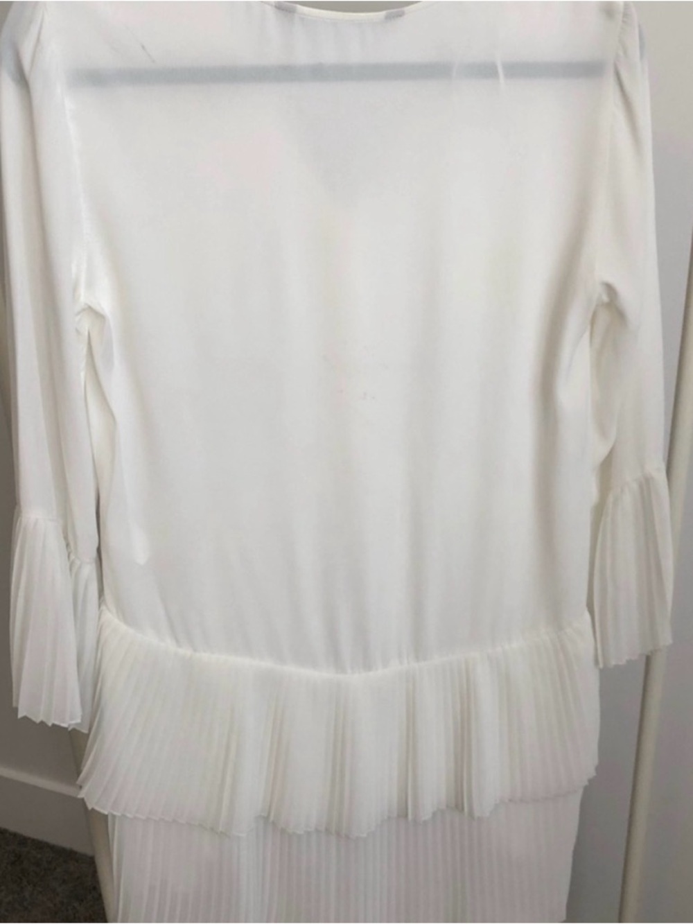 Zara shirt dress high low white Pleated XS - Picture 12 of 12